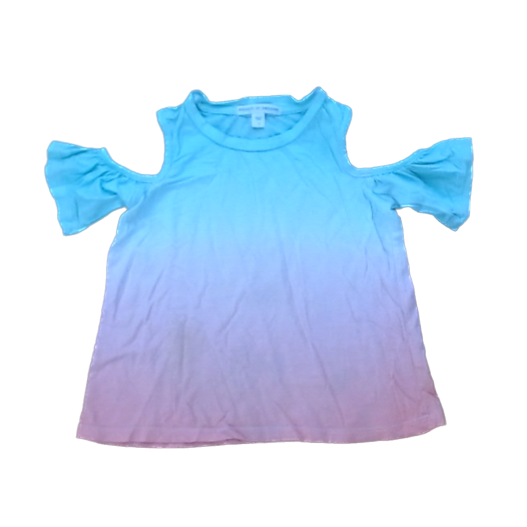 Rockets Of Awesome Girls Blue Pink Ombre Short Sleeve Shirt Size: 3T Blue Pink Ombre