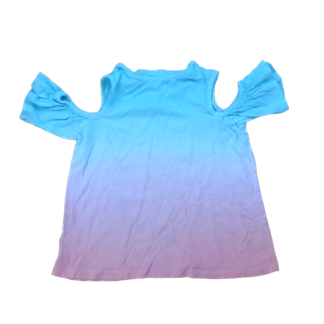 Rockets Of Awesome Girls Blue Pink Ombre Short Sleeve Shirt Size: 3T Blue Pink Ombre