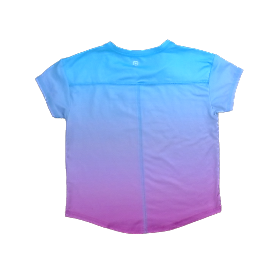 Rockets Of Awesome Girls Blue | Pink Ombre Short Sleeve Shirt Size: 4T Blue | Pink Ombre