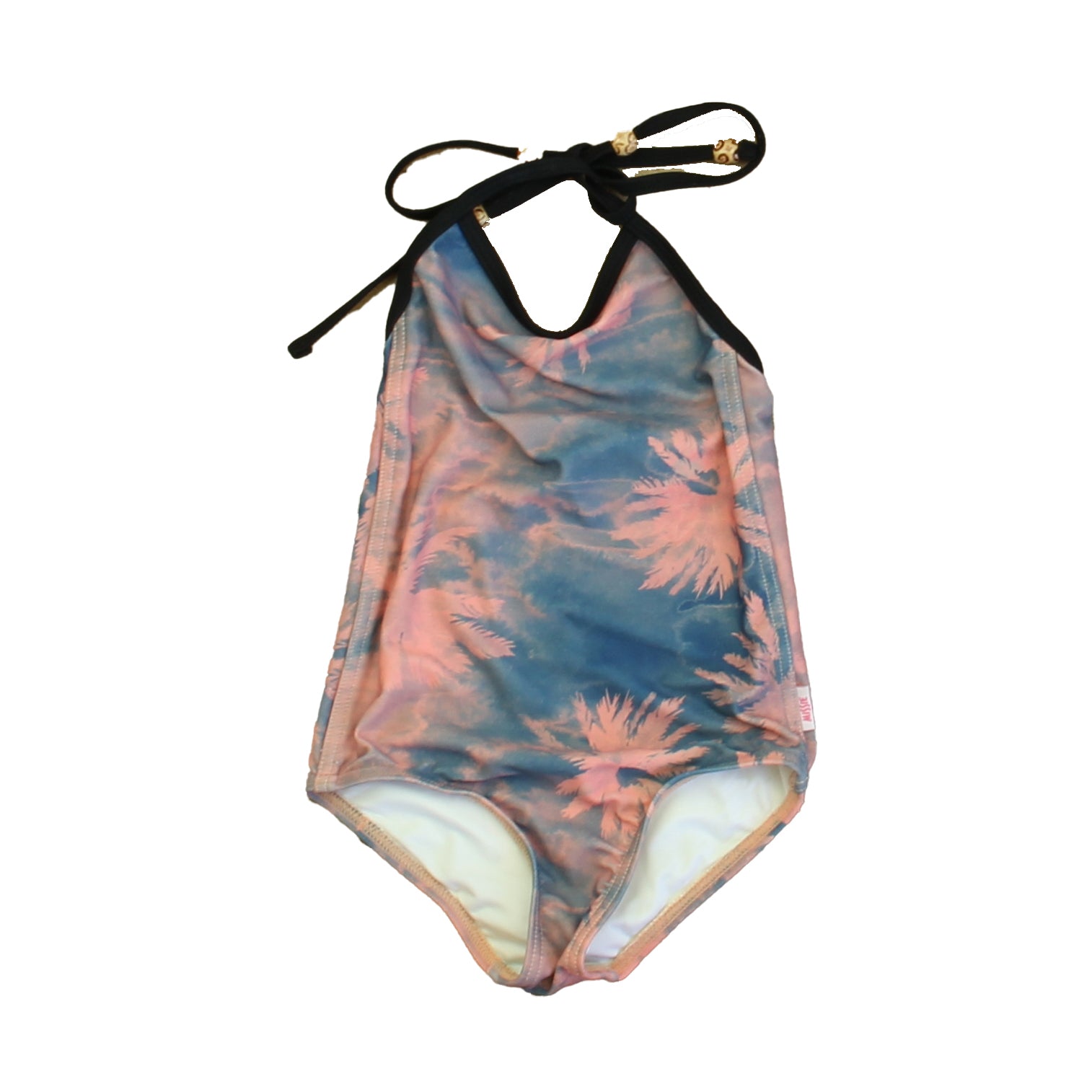 Munster Girls Blue | Pink Palm Trees 1-piece Swimsuit Size: 2T Blue | Pink Palm Trees