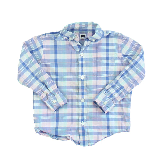 Janie and Jack Boys Blue | Pink | Plaid Button Down Long Sleeve Size: 3T