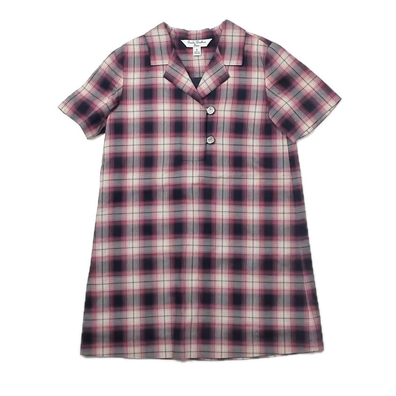 Brooks Brothers Girls Blue | Pink Plaid Dress Size: 6 Years Blue | Pink Plaid