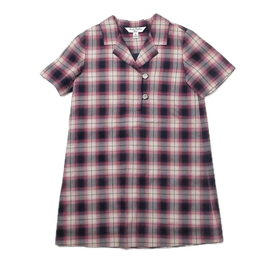 Brooks Brothers Girls Blue | Pink Plaid Dress Size: 6 Years Blue | Pink Plaid