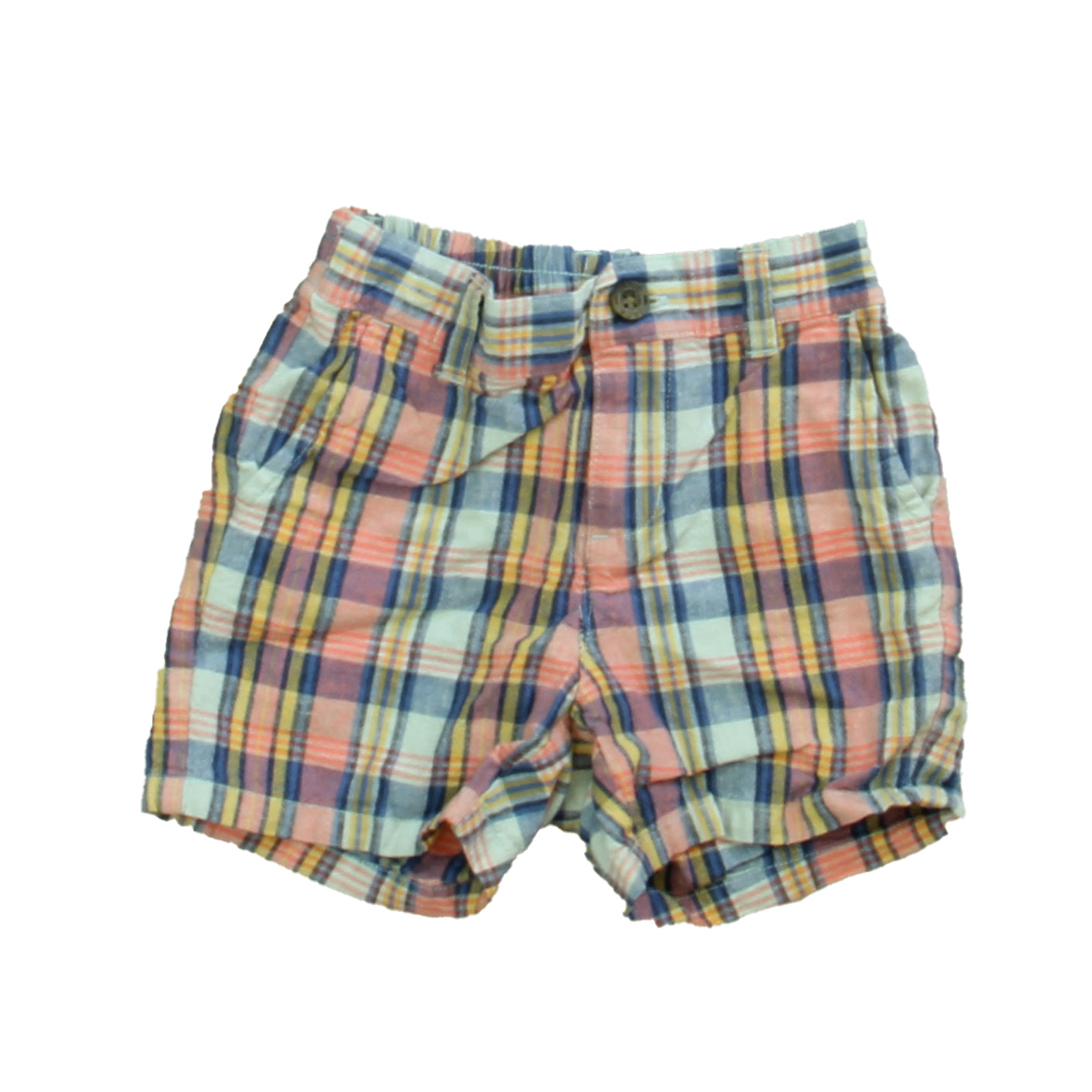 Janie and Jack Boys Blue | Pink Plaid Shorts Size: 12-18 Months Blue | Pink Plaid