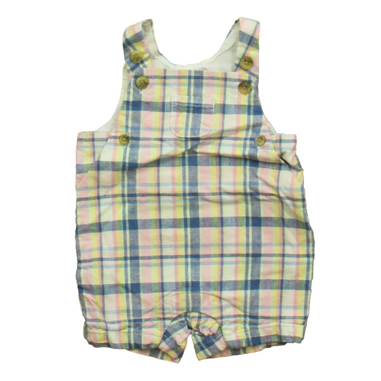 Janie and Jack Boys Blue | Pink Plaid Romper Size: 3-6 Months Blue | Pink Plaid