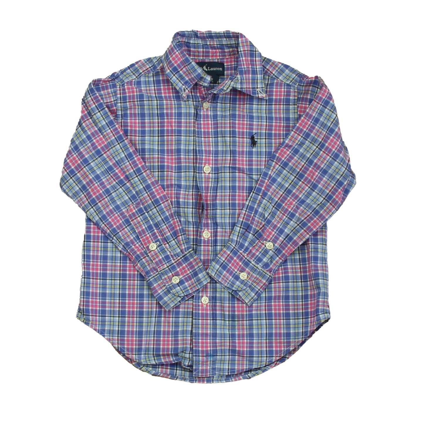 Ralph Lauren Boys Blue | Pink Plaid Button Down Long Sleeve Size: 3T