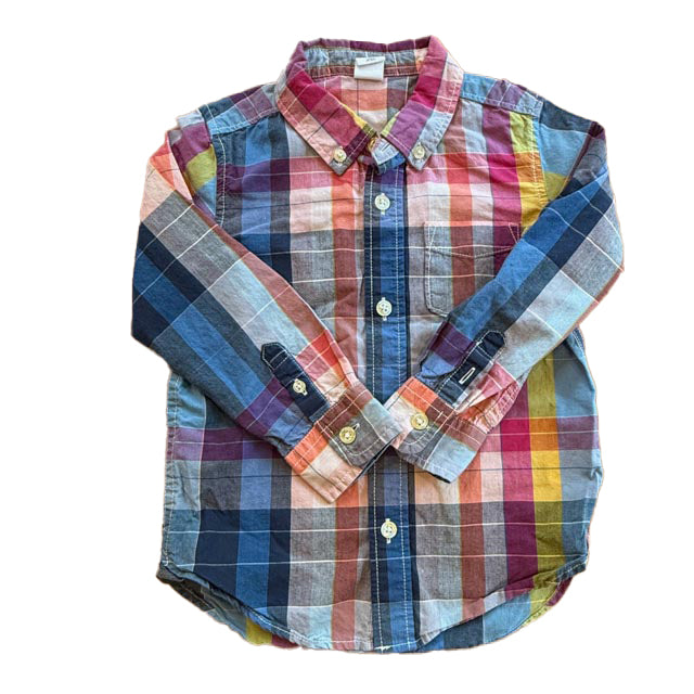 Gap Boys Blue | Pink Plaid Button Down Long Sleeve Size: 3-4T