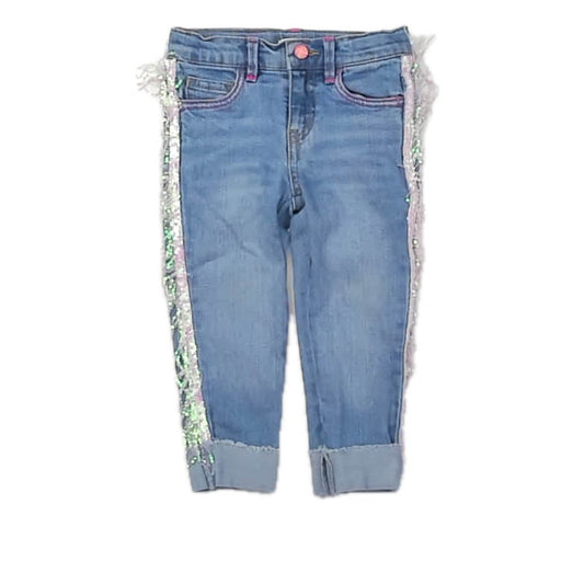 Billieblush Girls Blue | Pink Sequins Jeans Size: 2T Blue | Pink Sequins