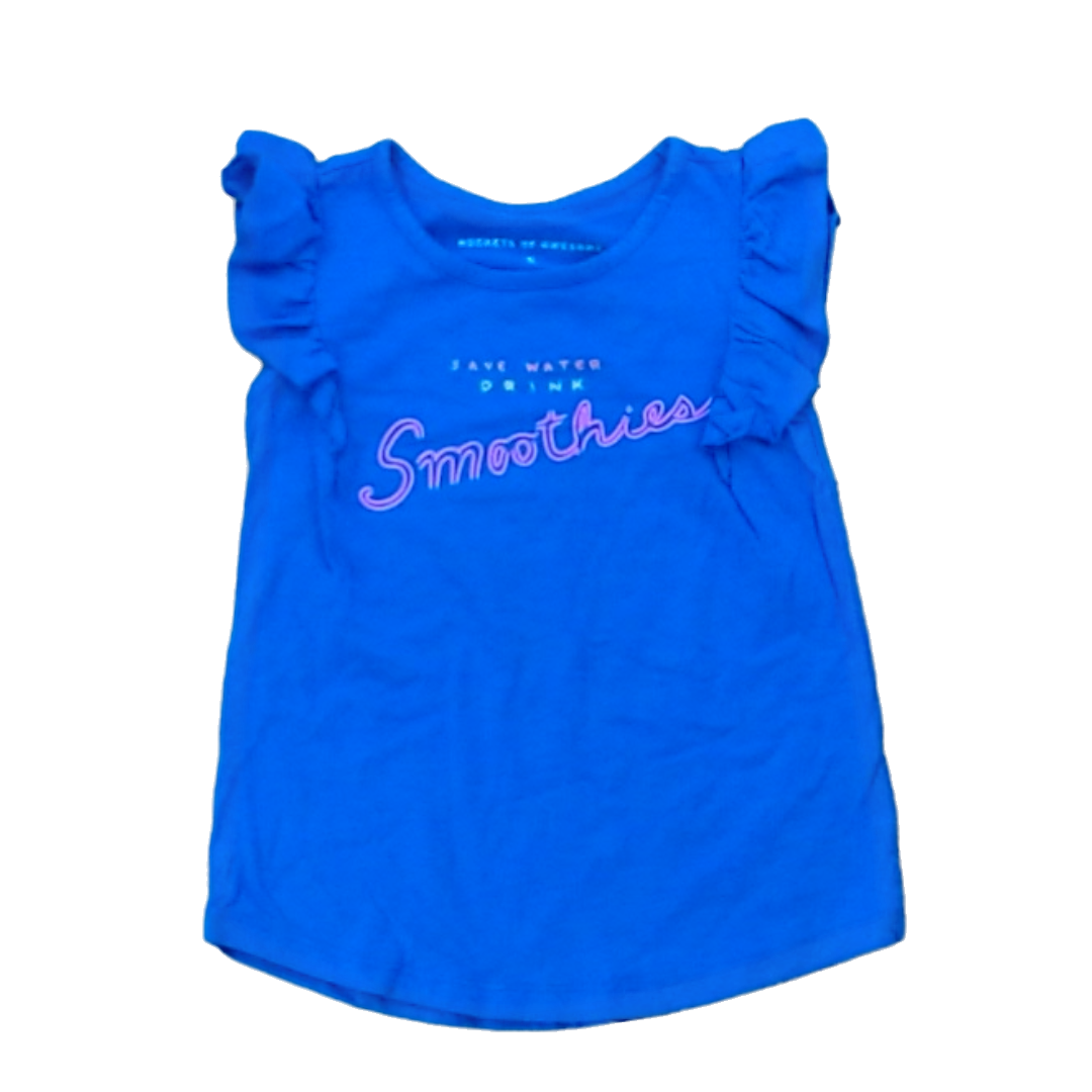 Rockets Of Awesome Girls Blue | Pink Smoothies Short Sleeve Shirt Size: 5T - 10 Years Blue | Pink Smoothies
