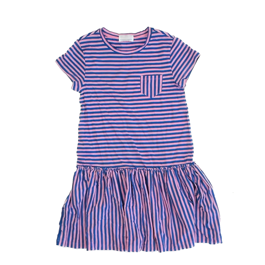 Rockets Of Awesome Girls Blue | Pink Stripes Dress Size: 8 Blue | Pink Stripes