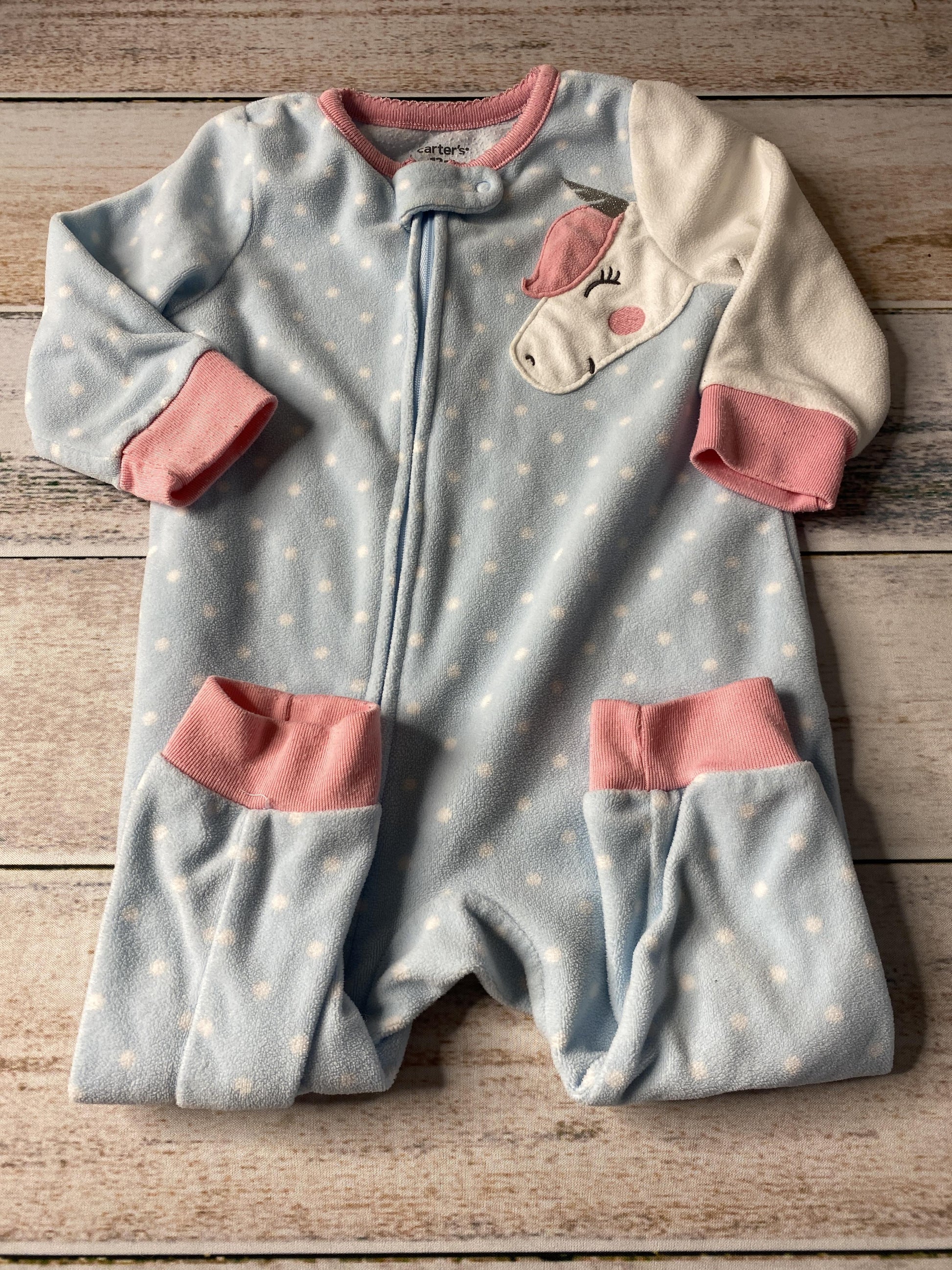 Carters Girls Blue | pink Pajamas Size: 12 months Blue | pink