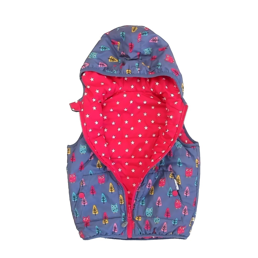 Frugi Girls Blue | Pink Vest Size: 4-5T Blue | Pink