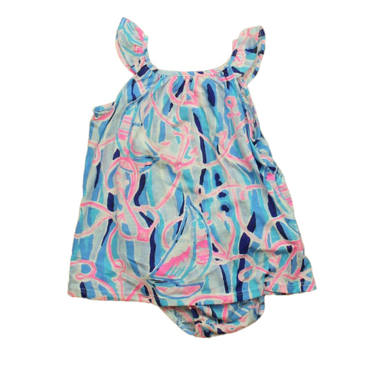 Lilly Pulitzer Girls Blue | Pink Dress Size: 6-12 Months