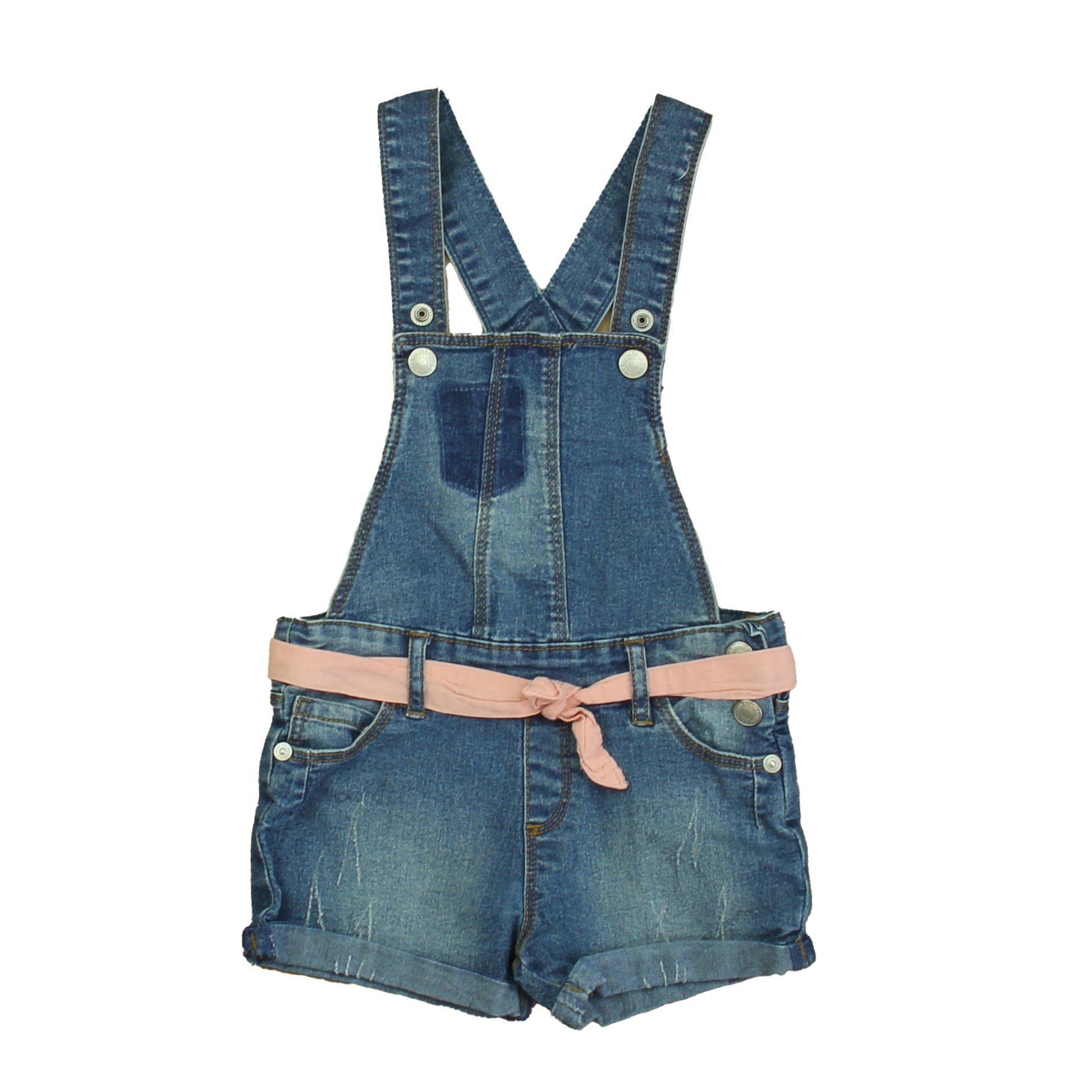 7 for all Mankind Girls Blue | Pink Overall Shorts Size: 24 Months Blue | Pink