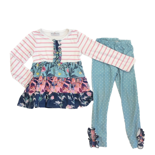Adorable Sweetness Girls Blue | Pink Apparel Sets Size: 7-8 Years Blue | Pink