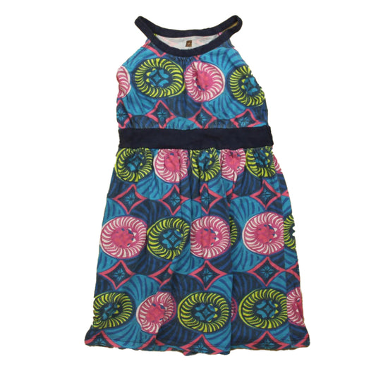 Tea Collection Girls Blue | Pink Dress Size: 7 Years Blue | Pink