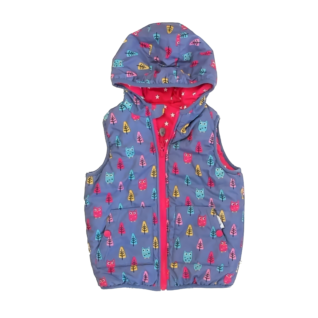 Frugi Girls Blue | Pink Vest Size: 4-5T Blue | Pink