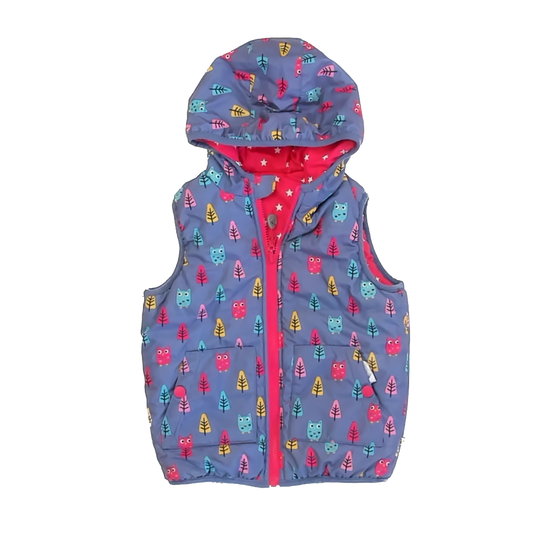 Frugi Girls Blue | Pink Vest Size: 4-5T Blue | Pink