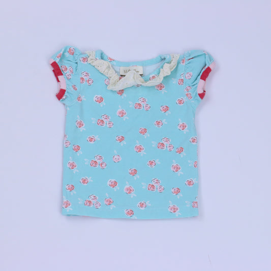 Matilda Jane Girls Blue | Pink Shirt Size: 3 Months Blue | Pink