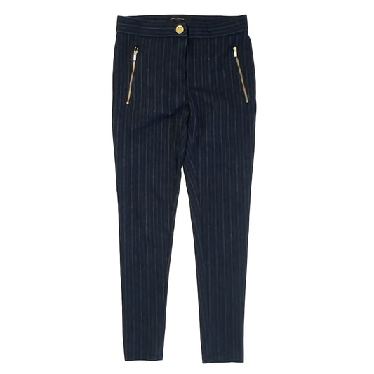 Ann Taylor Girls Blue Pinstripe Pants Size: 0 Petite Blue Pinstripe