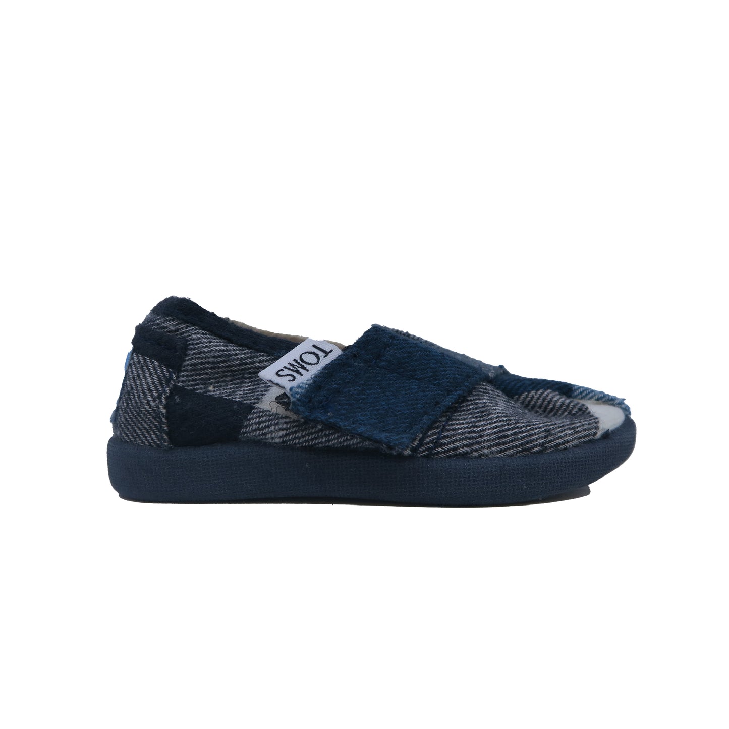 Toms Boys Blue Plaid Shoes Size: 2 Infant Blue Plaid