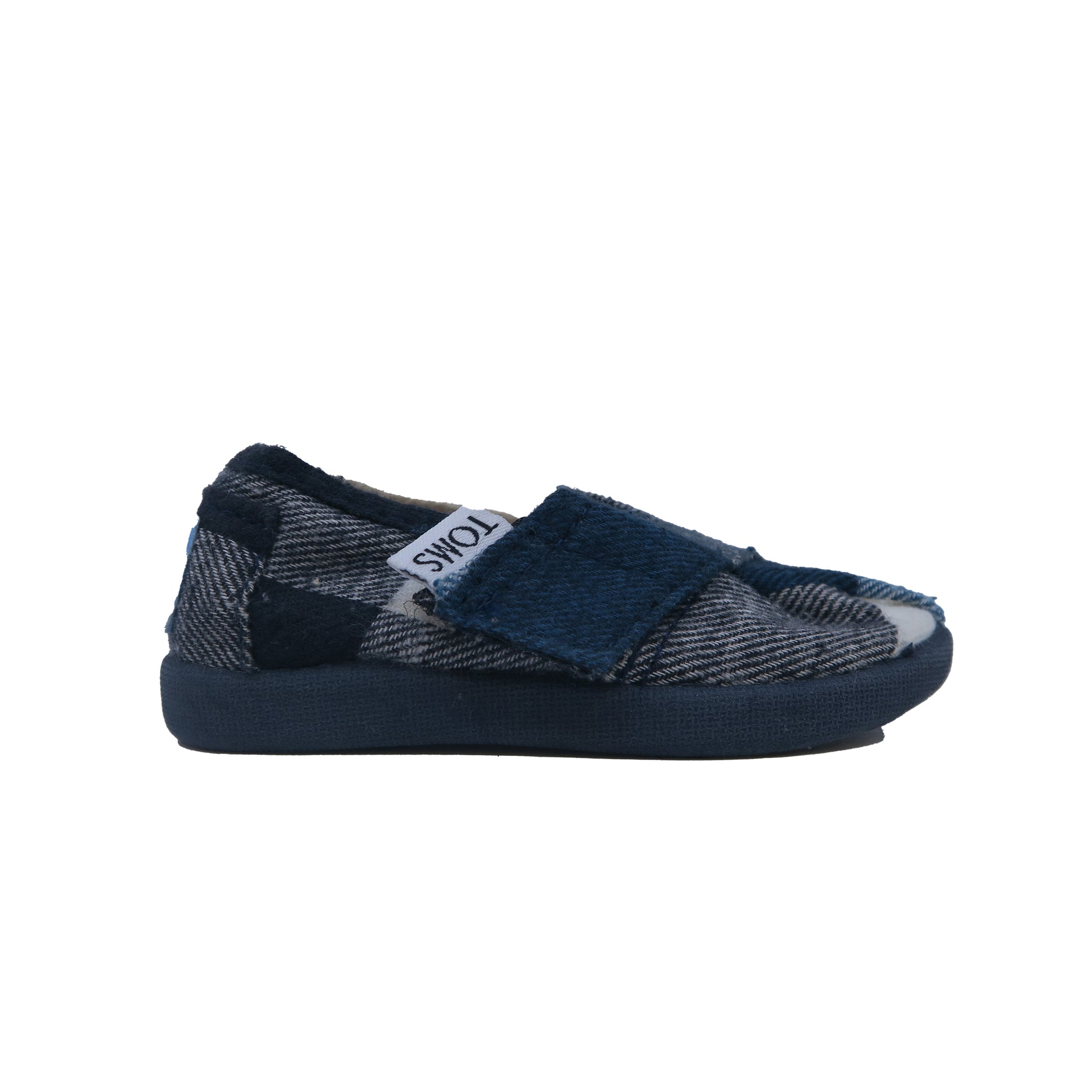 Toms Boys Blue Plaid Shoes Size: 2 Infant Blue Plaid