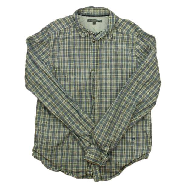 Bonpoint Boys Blue Plaid Button Down Long Sleeve Size: 14 Years