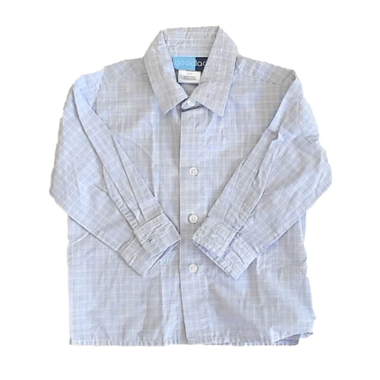 Good Lad Boys Blue Plaid Button Down Long Sleeve Size: 2T Blue Plaid