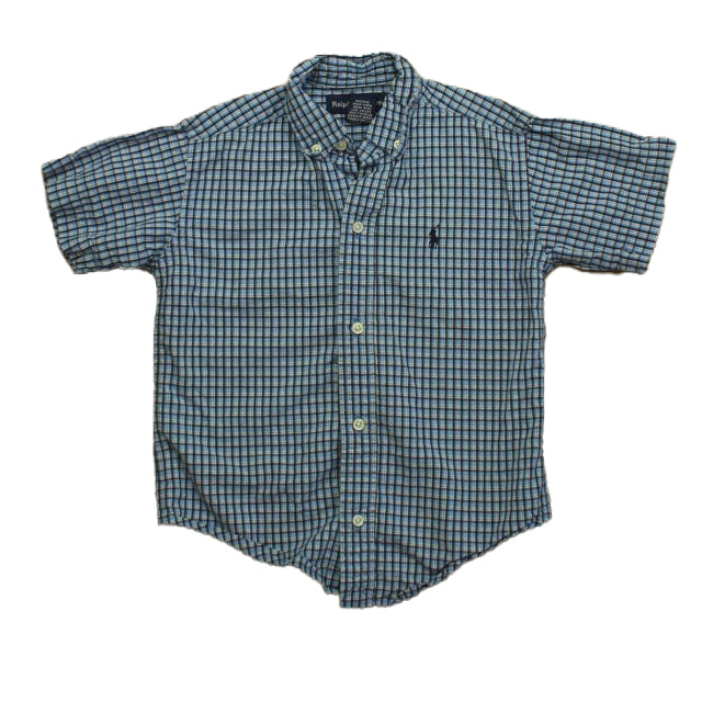 Ralph Lauren Boys Blue Plaid Button Down Short Sleeve Size: 3T