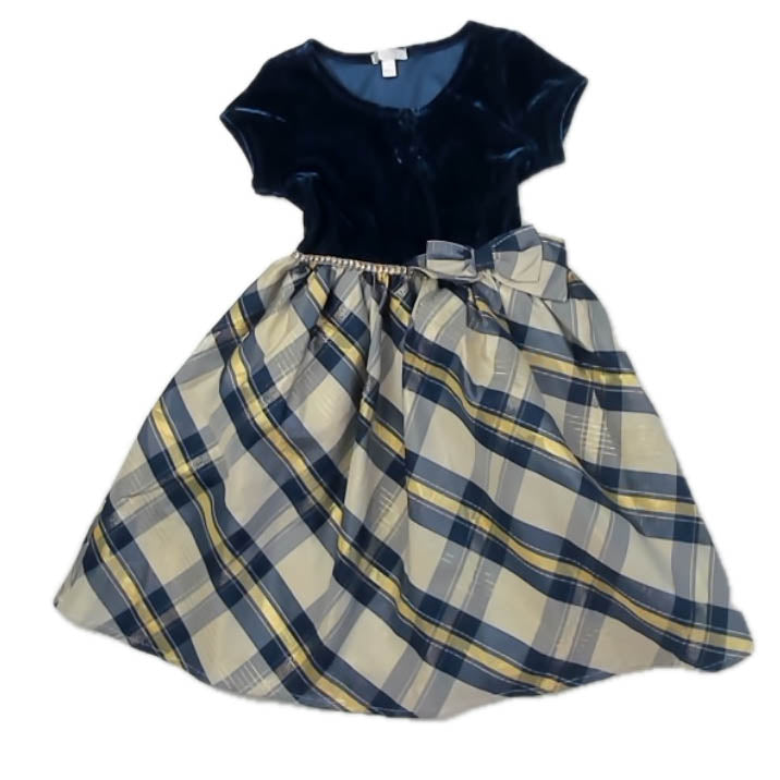 Tahari Girls Blue Plaid Special Occasion Dress Size: 4T Blue Plaid