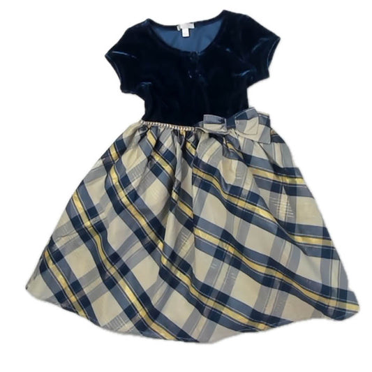 Tahari Girls Blue Plaid Special Occasion Dress Size: 4T Blue Plaid
