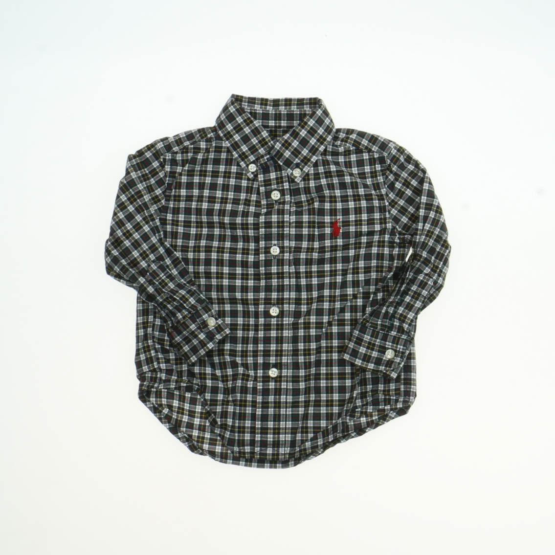 Ralph Lauren Boys Blue Plaid Button Down Long Sleeve Size: 12 Months Blue Plaid