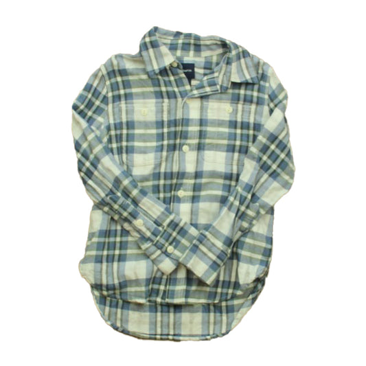 Gap Boys Blue Plaid Button Down Long Sleeve Size: 4-5T