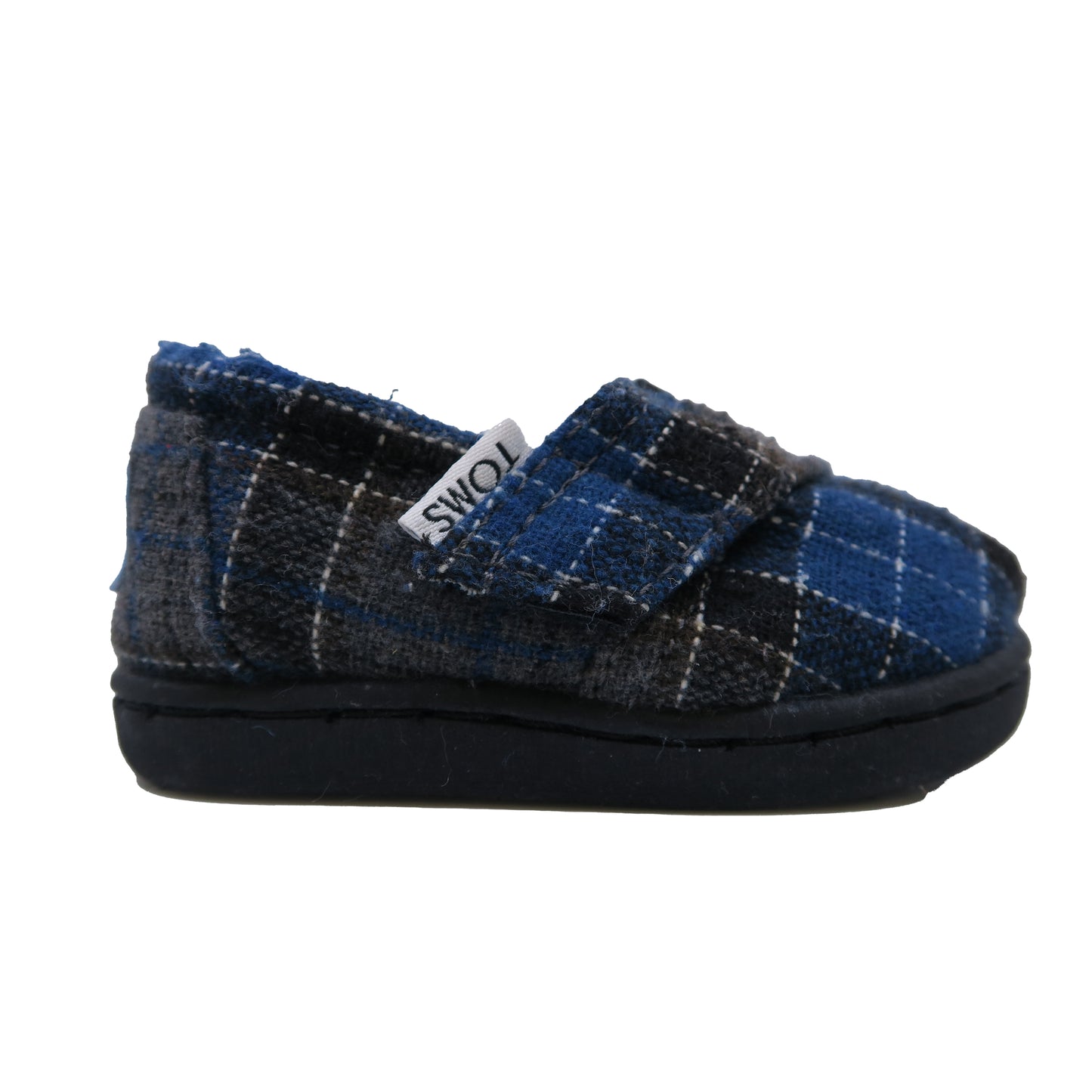 Toms Boys Blue Plaid Shoes Size: 2 Infant Blue Plaid