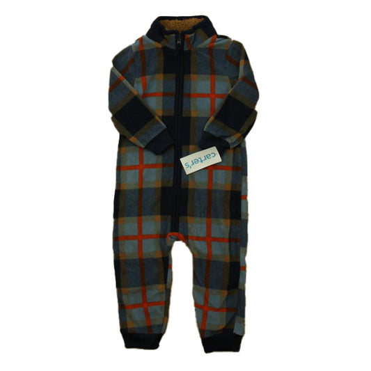 Carter's Boys Blue Plaid Long Sleeve Outfit Size: 18 Months