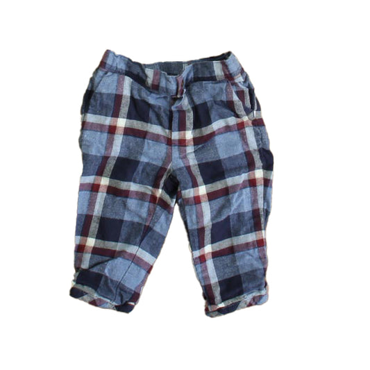 Janie and Jack Boys Blue Plaid Pants Size: 3-6 Months