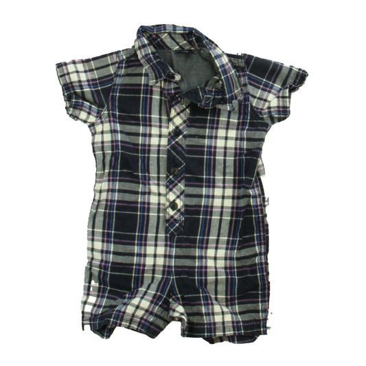 Gap Boys Blue Plaid Romper Size: 3-6 Months Blue Plaid
