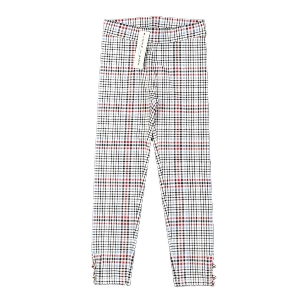 Janie and Jack Girls Blue Plaid Leggings Size: 5T Blue Plaid