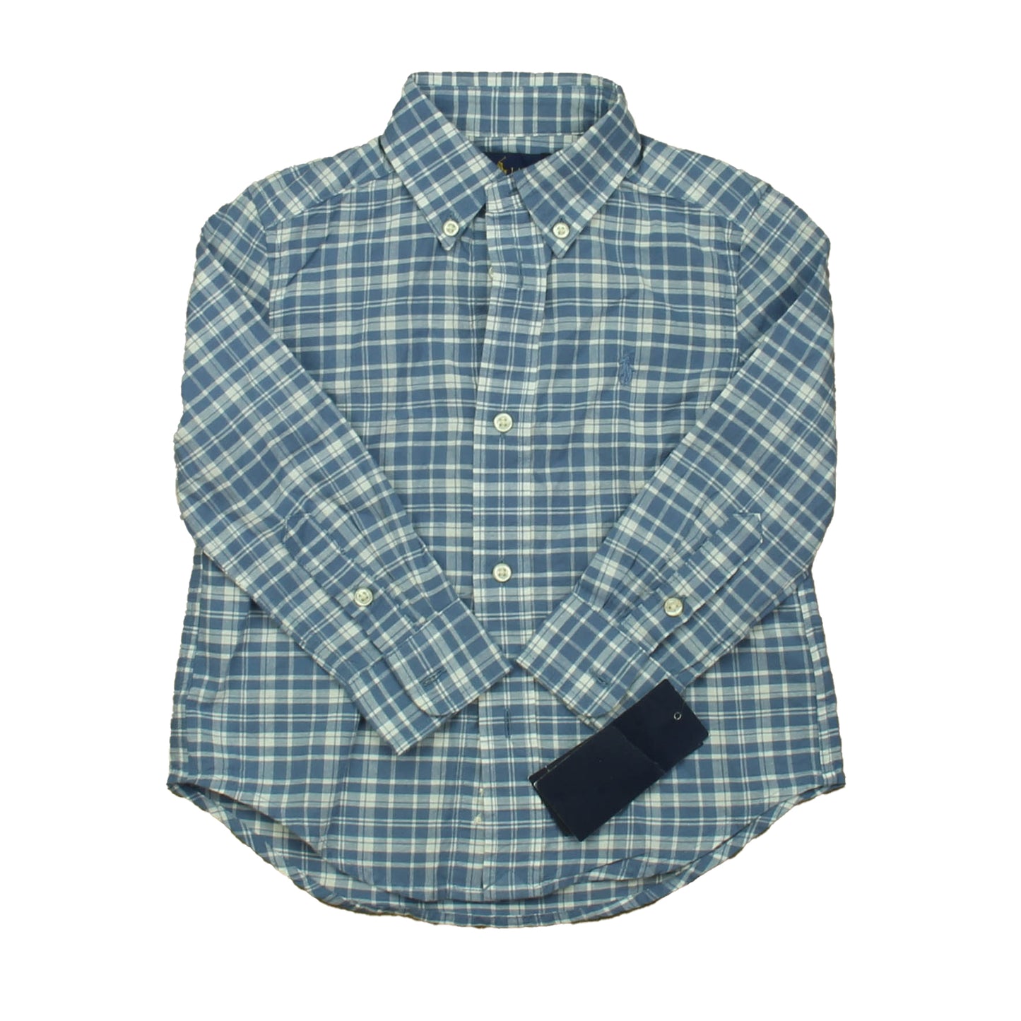 Ralph Lauren Boys Blue Plaid Button Down Long Sleeve Size: 2T