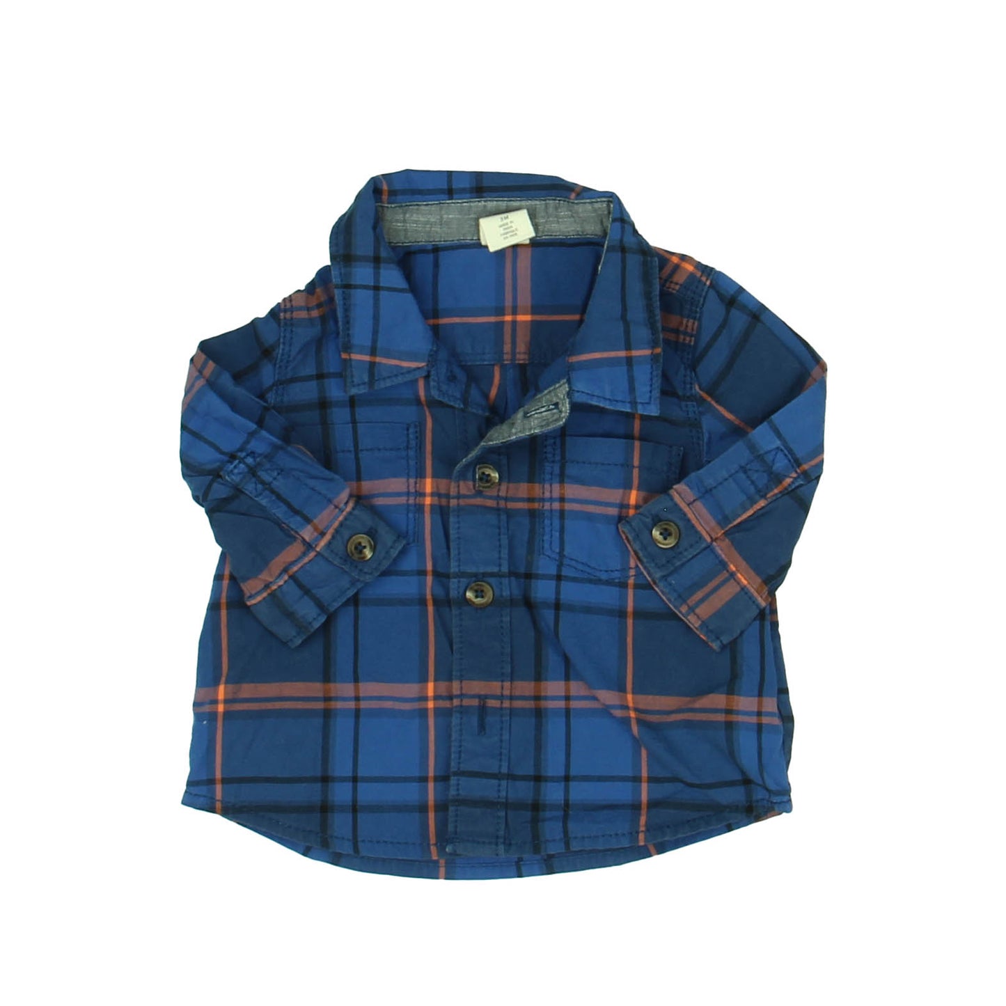 Tucker + Tate Boys Blue Plaid Button Down Long Sleeve Size: 3 Months Blue Plaid