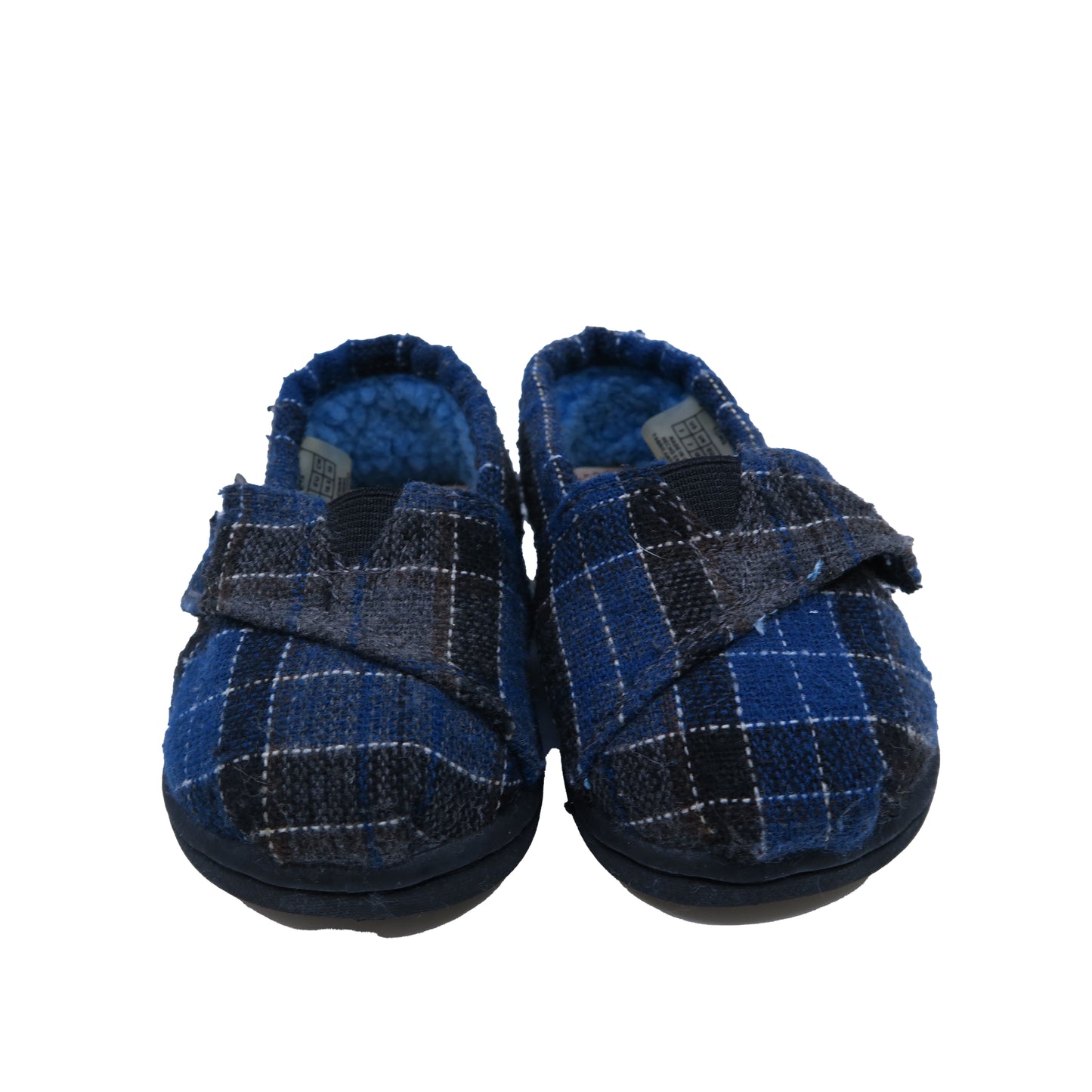 Toms Boys Blue Plaid Shoes Size: 2 Infant Blue Plaid