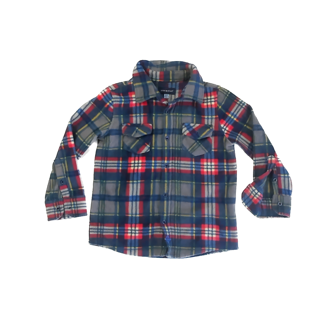 Andy & Evan Boys Blue Plaid Fleece Size: 5T Blue Plaid