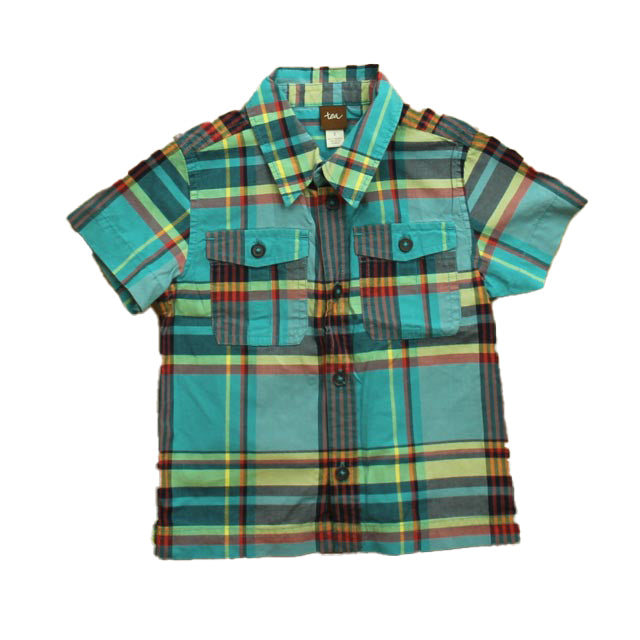 Tea Boys Blue | Plaid Button Down Short Sleeve Size: 3T