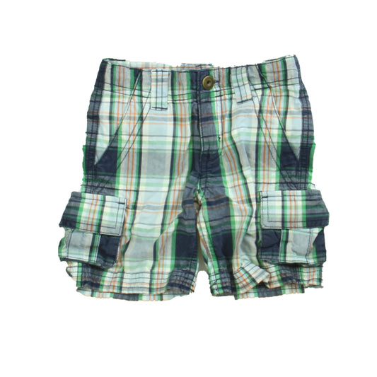 Hanna Andersson Girls Blue | Plaid Cargo Shorts Size: 18-24 Months Blue | Plaid
