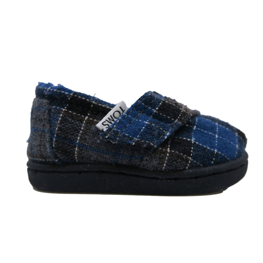Toms Boys Blue Plaid Shoes Size: 2 Infant Blue Plaid