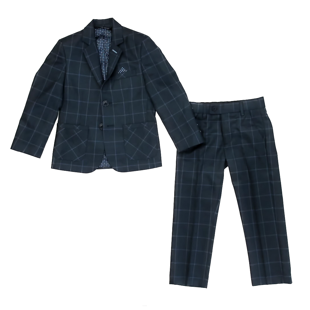 Leo & Zachary Boys Blue Plaid Apparel Sets Size: 4T Blue Plaid