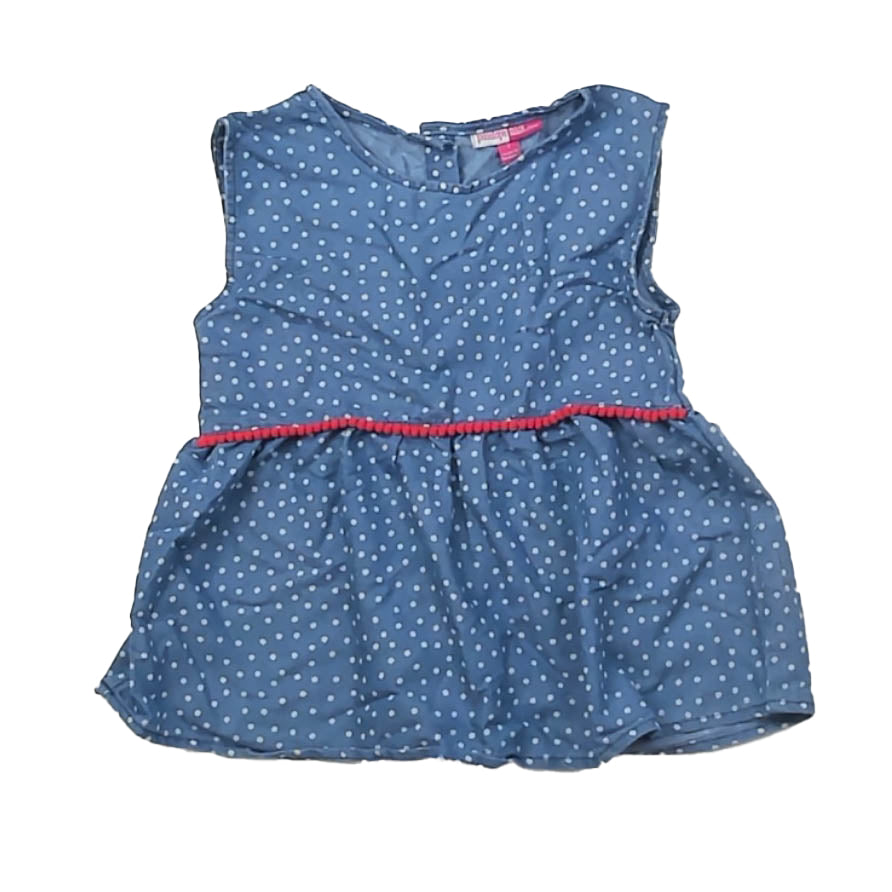 Penelope Mack Girls Blue Polka Dots Blouse Size: 7 Years Blue Polka Dots