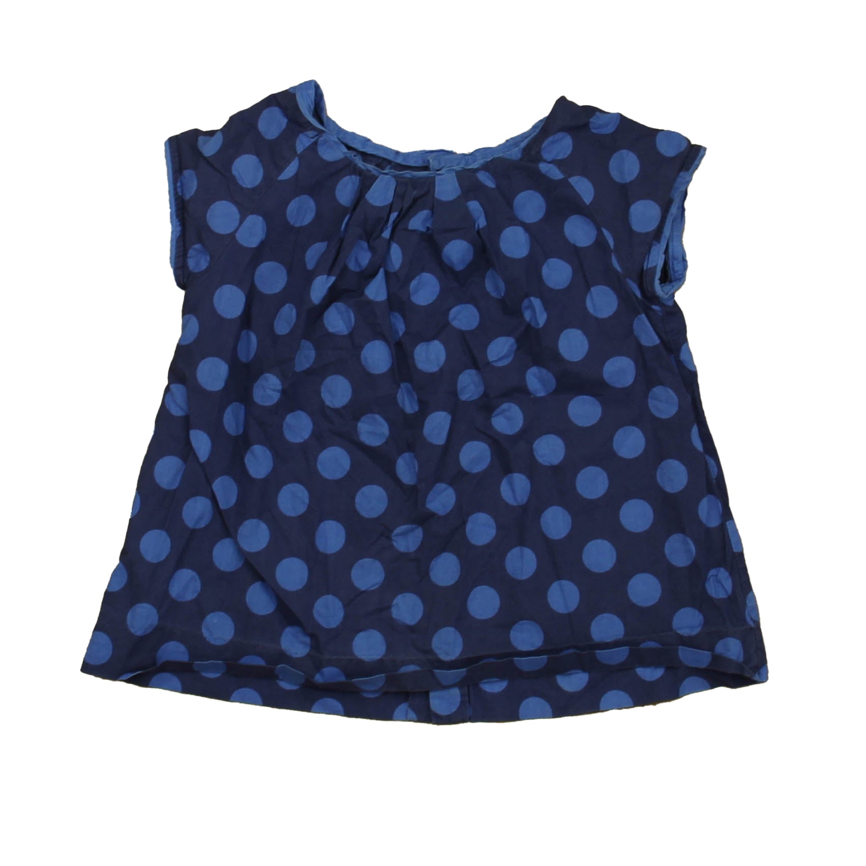 Jacadi Girls Blue Polka Dots Blouse Size: 18 Months Blue Polka Dots