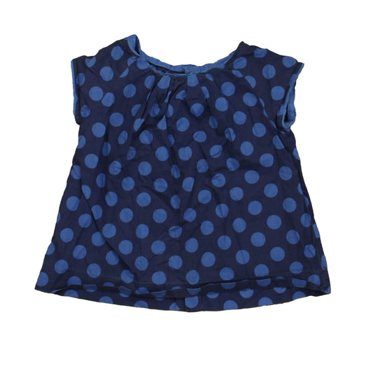 Jacadi Girls Blue Polka Dots Blouse Size: 18 Months Blue Polka Dots
