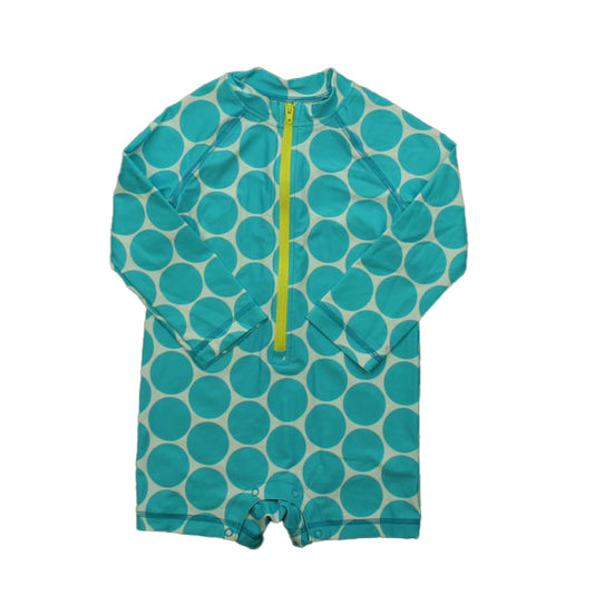 Primary.com Girls Blue Polka Dots 1-piece Swimsuit Size: 18-24 Months Blue Polka Dots